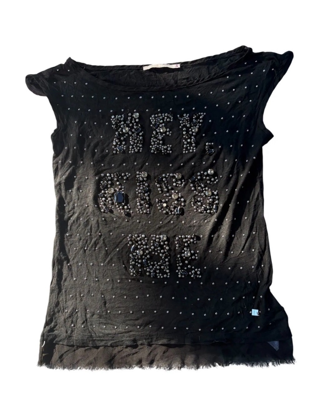 Gaudí Y2K Embellished Graphic Tee Euro Indie Sleaze